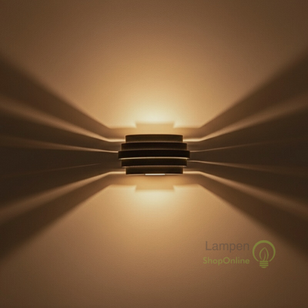 Highlight Moderne design wandlamp Scudo 20 cm zwart goud