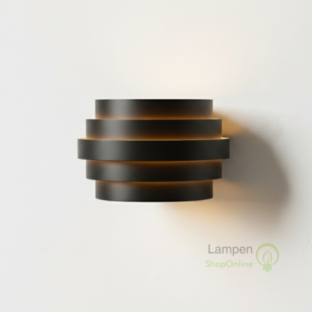 Highlight Moderne design wandlamp Scudo 20 cm zwart goud