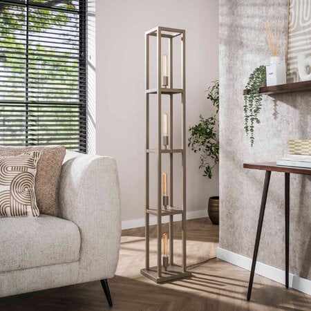 BelaLuz Moderne vloerlamp Brava 4-lichts beige