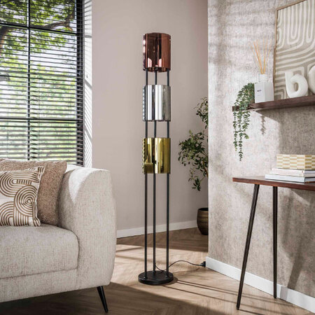 BelaLuz Design vloerlamp Trio 3-lichts charcoal