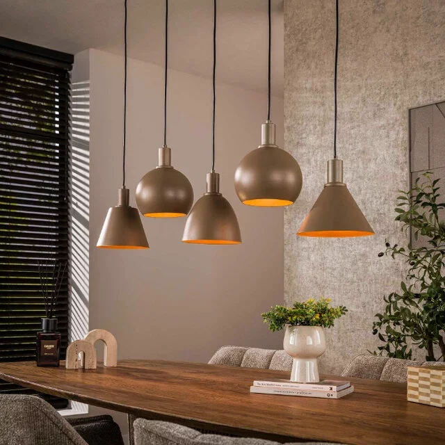 Hanglamp Forge 5-lichts beige