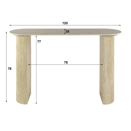 BelaLuz Modern Scandinavische haltafel Ramona keramiek travertin