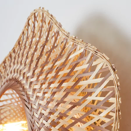 GOOD & MOJO Landelijke Ibiza stijl wandlamp Madura 1-lichts naturel bruin Ø44 cm