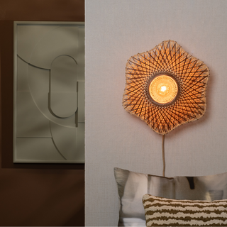 Wandlamp Madura 1-lichts naturel bruin Ø44 cm