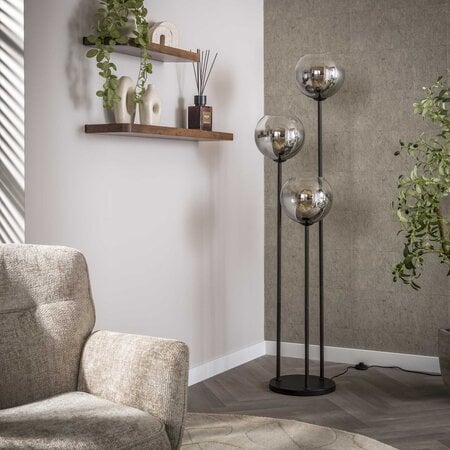BelaLuz Moderne vloerlamp Bubble 3-lichts charcoal