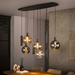 Hanglamp Poly 9-lichts charcoal Deens ovaal