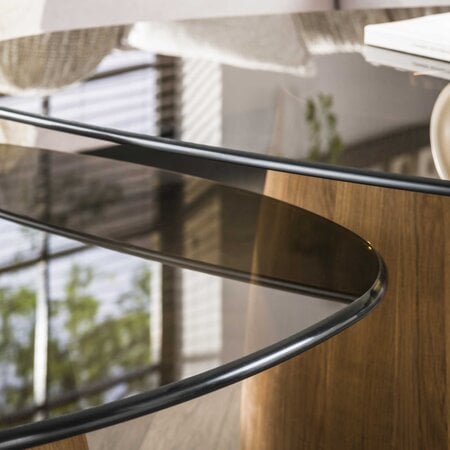 BelaLuz Modern hotel chique salontafel Preto driehoekig set van 2 brons glas