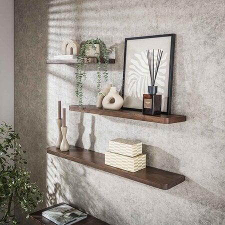 BelaLuz Modern landelijke wandplank Como massief acaciahout bruin  90 cm