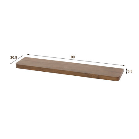 BelaLuz Modern landelijke wandplank Como massief acaciahout bruin  90 cm