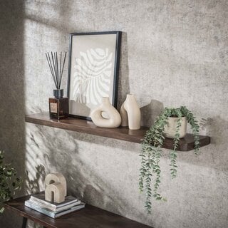 Wandplank Como massief acaciahout bruin 120 cm