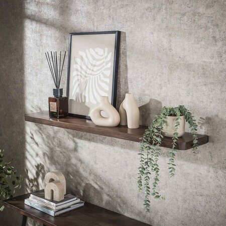 BelaLuz Modern landelijke wandplank Como massief acaciahout bruin  120 cm