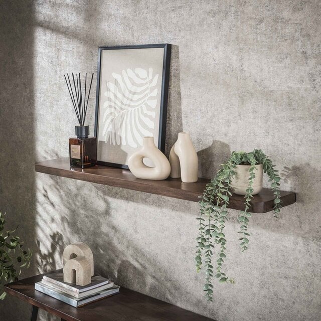 Wandplank Como massief acaciahout bruin 120 cm