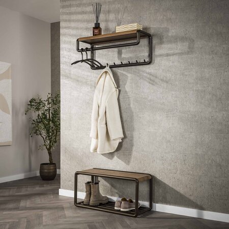 BelaLuz Modern landelijke schoenenbank Lema drift brown