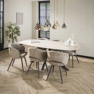 Eetkamertafel Romano travertin Deens ovaal 180 cm