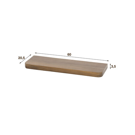 BelaLuz Modern landelijke wandplank Como massief acaciahout bruin 60 cm