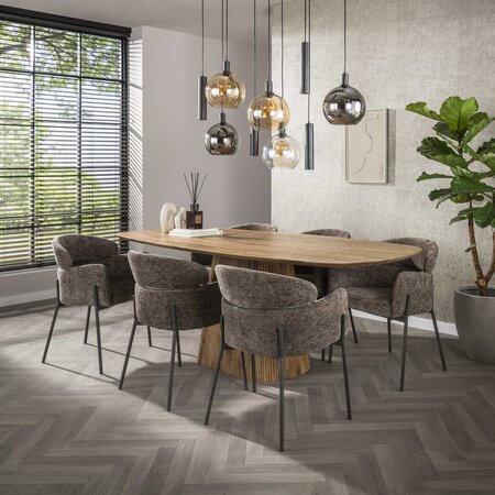 BelaLuz Modern industrieel eetkamerstoel Dandy Hoven taupe