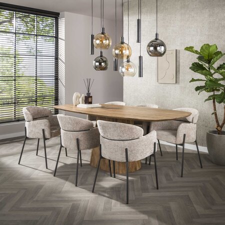 BelaLuz Modern Scandinavische eetkamerstoel Dandy hoven zand