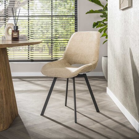 BelaLuz Modern Scandinavische eetkamerstoel Frey Jaroq zand