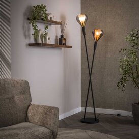Vloerlamp Talin 2-lichts zwart