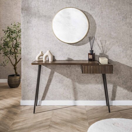 BelaLuz Landelijk moderne haltafel Como 1 lade Massief acaciahout bruin