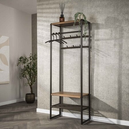 BelaLuz Landelijk moderne garderobemeubel Lema 70 cm drift brown