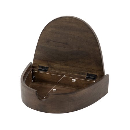 BelaLuz Modern landelijk nachtkastje Cove zwevend 1 lade 2-set massief acaciahout drift brown