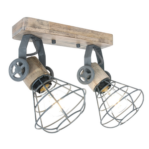 Anne Lighting Industriële opbouwspot Geurnesey 2-lichts grijs