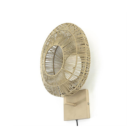 By-Boo Modern Ibiza stijl wandlamp Ovo 1-lichts naturel