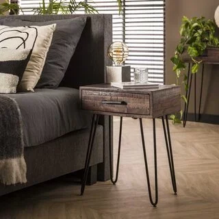Nachtkastje Kaya 1-lade acaciahout grey wash