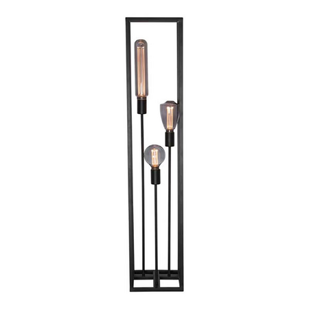 Freelight Modern industriële vloerlamp Palco 3 lichts 120 cm hoog zwart