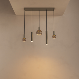 Hanglamp Riva 5-lichts quartz