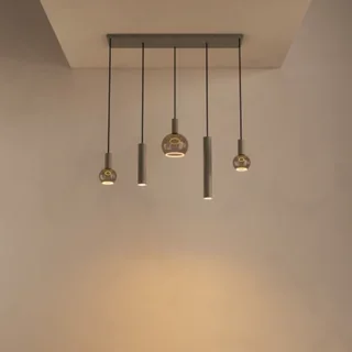 Hanglamp Riva 5-lichts quartz