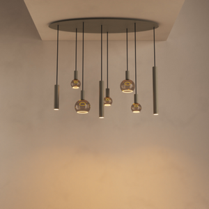 Ztahl Modern design hanglamp Riva 8-lichts ovaal quartz