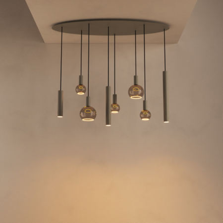Ztahl Modern design hanglamp Riva 8-lichts ovaal quartz