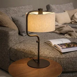 ETH Retro chique tafellamp Jacqueline 1-lichts anodic brown