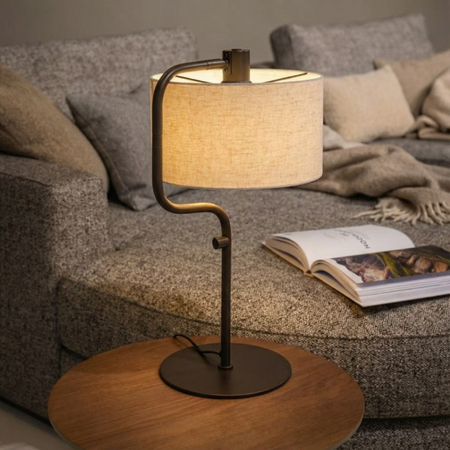 ETH Retro chique tafellamp Jacqueline 1-lichts anodic brown