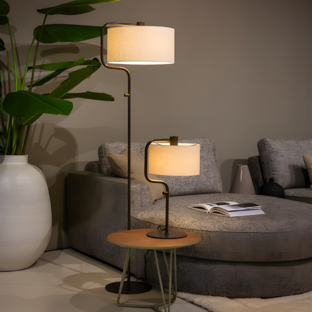 ETH Retro chique tafellamp Jacqueline 1-lichts anodic brown