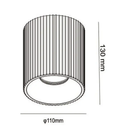 Artdelight Moderne plafondlamp Toulouse 1-lichts ribbel overschilderbaar gips