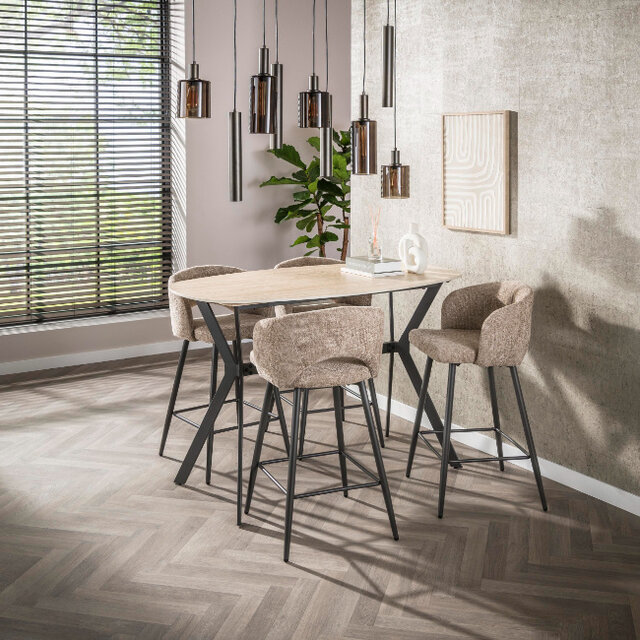 Bartafel Romano travertin deens ovaal 140 cm