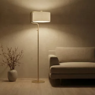 Vloerlamp Jacqueline 1-lichts crème
