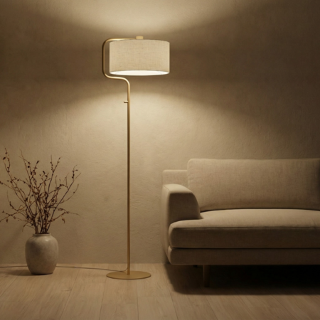 ETH Modern Scandinavische vloerlamp Jacqueline 1-lichts crème