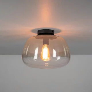 Plafondlamp Pulse 1-lichts amber glas