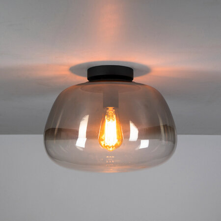 BelaLuz Modern industriële plafondlamp Pulse 1-lichts smoke glas