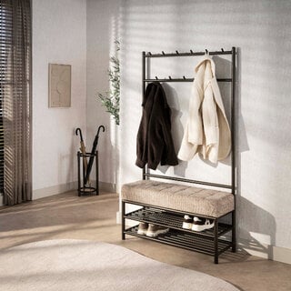 Garderobebank Lema 11 haken drift brown
