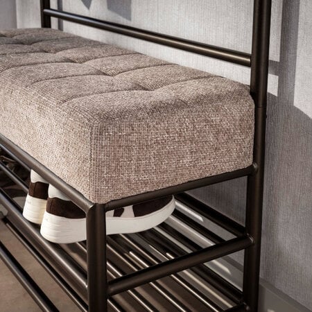 BelaLuz Modern hotel chique garderobebank Lema 11 haken drift brown