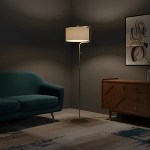 ETH Retro chique vloerlamp Jacqueline 1-lichts Anodic brown