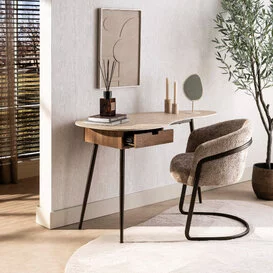 Kaptafel Tavero met 1 lade travertin