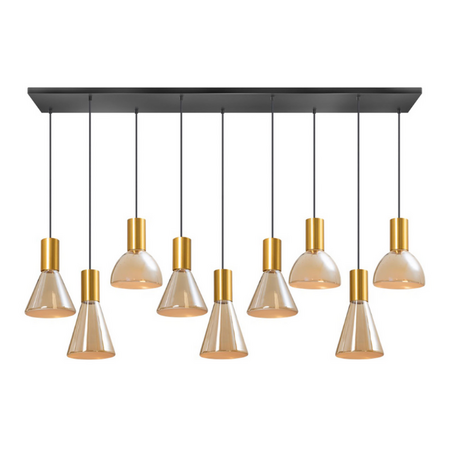 ETH Modern hotel chique hanglamp Lisa 9-lichts messing