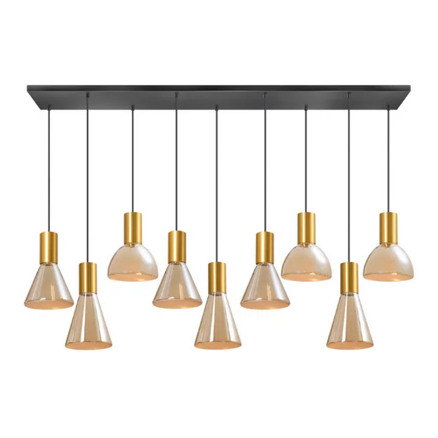 Hanglamp Lisa 9-lichts messing