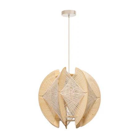 ETH Landelijk Japandi hanglamp Jessica 1-lichts oak
